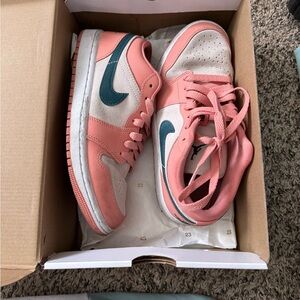 Jordan Pink and Teal Sneakers